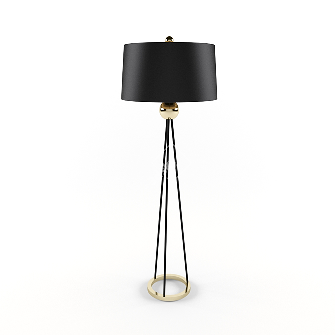 Elegant Metal Floor Lamp 3D model image 1