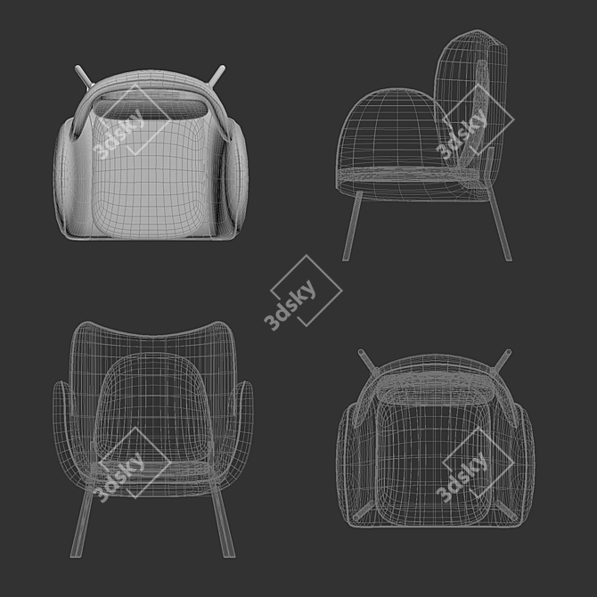 Sleek Scandinavian Armchair: Enclose 3D model image 2