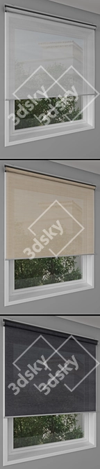 IKEA Roller Blinds - Window Coverings in Gray, White, Beige 3D model image 3