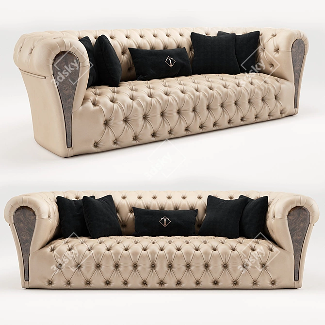 Turri Mayfair Classic Sofa - Luxury Elegance 3D model image 1