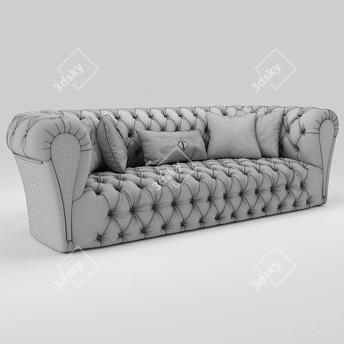 Turri Mayfair Classic Sofa - Luxury Elegance 3D model image 3