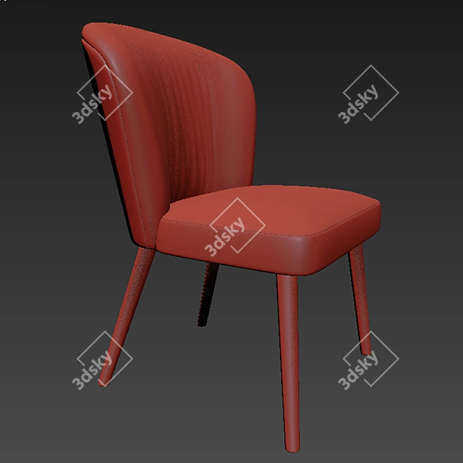 Elegant Minotti Aston Parquet Lounge Chair 3D model image 2