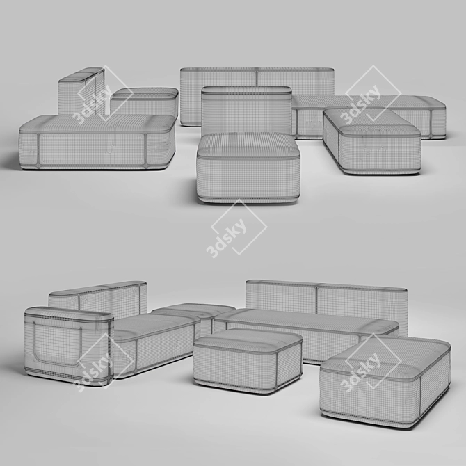 Title: Elegant Moroso Ribbon Sofa 3D model image 2