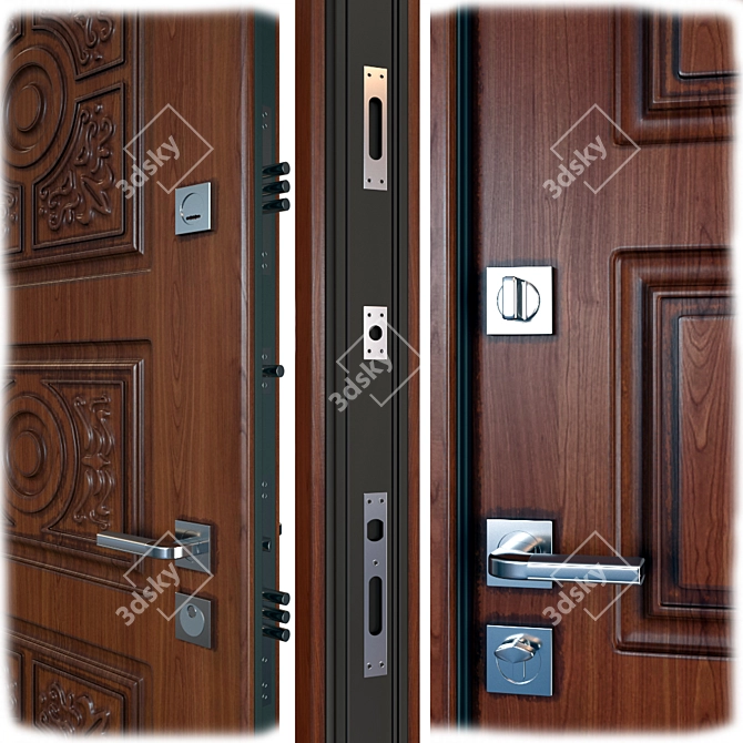 Mastino Trento Metal Entrance Door 3D model image 2