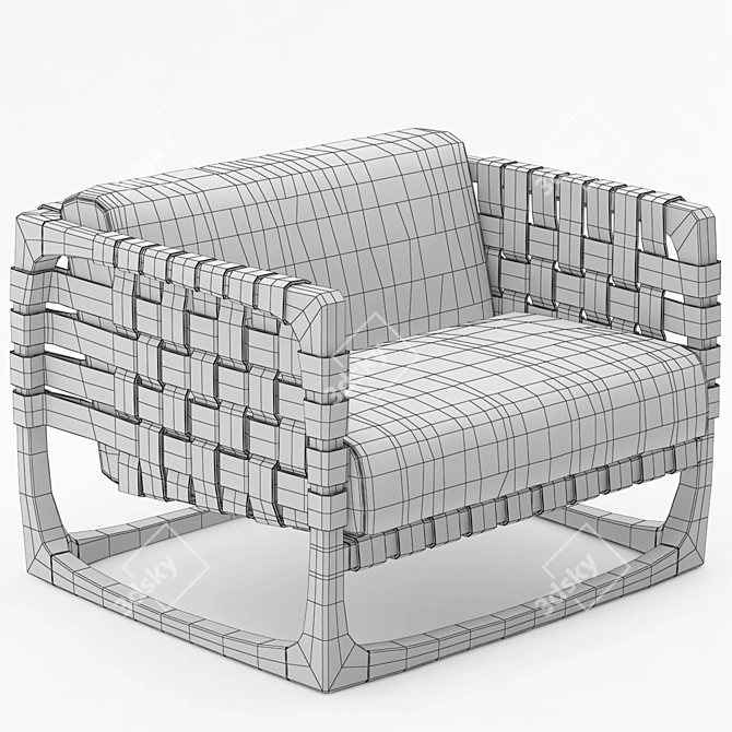 Rustic Bungalow Armchair 3D model image 3