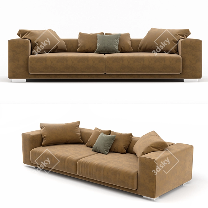 Contemporary Sofa - Sleek and Stylish 3D model image 1