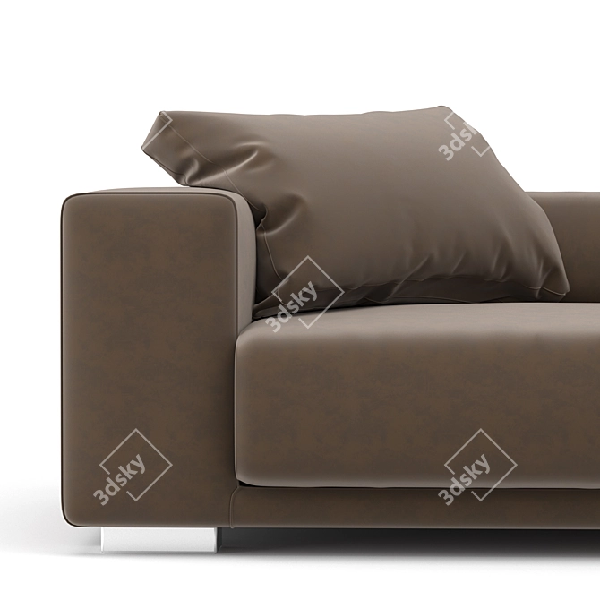 Sleek Corner Sofa 3D model image 3