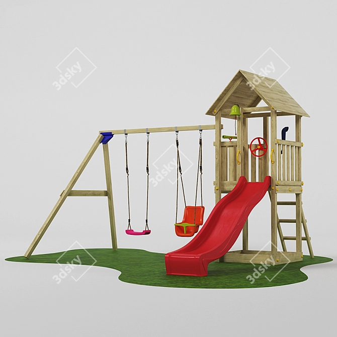 Blue Rabbit Children's Kiosk Playground 3D model image 1