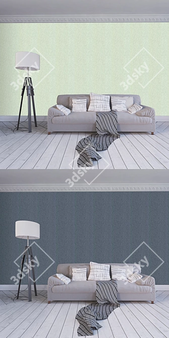 Albin Linen Texture Wallpaper - 4 Color Variations 3D model image 2