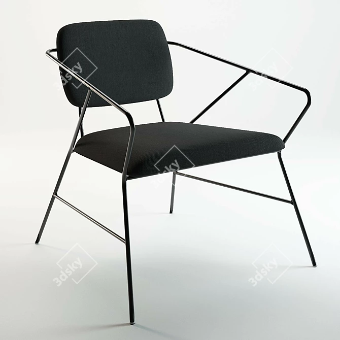 House Doctor Klever: Stylish Metal Lounge Chair 3D model image 2