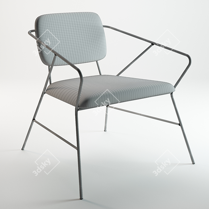 House Doctor Klever: Stylish Metal Lounge Chair 3D model image 3