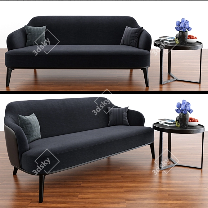 Elegant Minotti Leslie Arm Sofa Set 3D model image 1