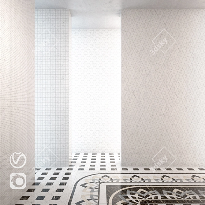 Italon Charme Extra Carrara: Elegant Floor Mosaic 3D model image 1