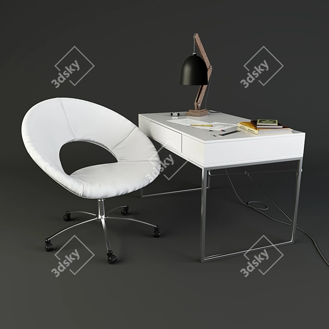 Comfy Desk Chair Set 3D model image 1