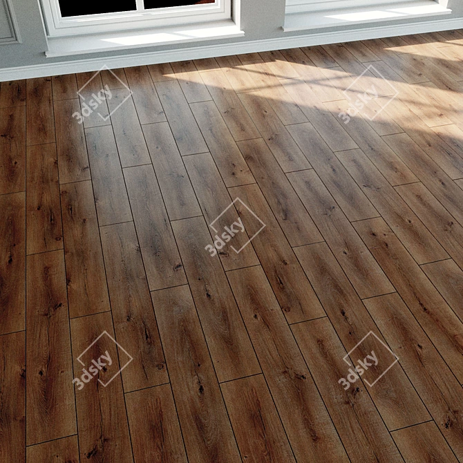 Organic Oak Laminate Flooring 3D model image 2