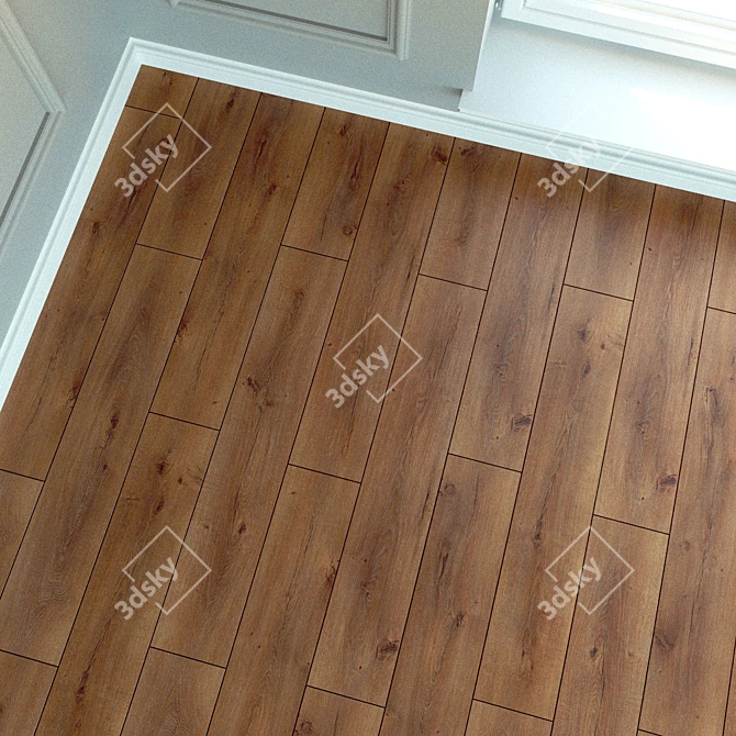 Organic Oak Laminate Flooring 3D model image 3