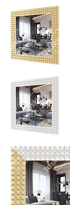 Elegant Egypt Mirror: Golden/Silver Frame 3D model image 2