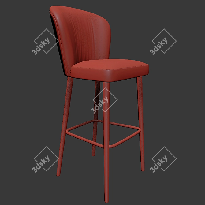 Sleek Parquet Minotti Aston Bar Stool 3D model image 2