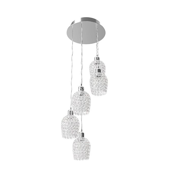 Elegant Crystal Suspension Light 3D model image 1