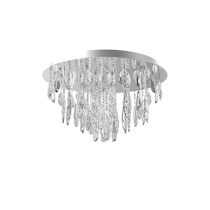 Elegant Chrome Crystal Ceiling Light 3D model image 1