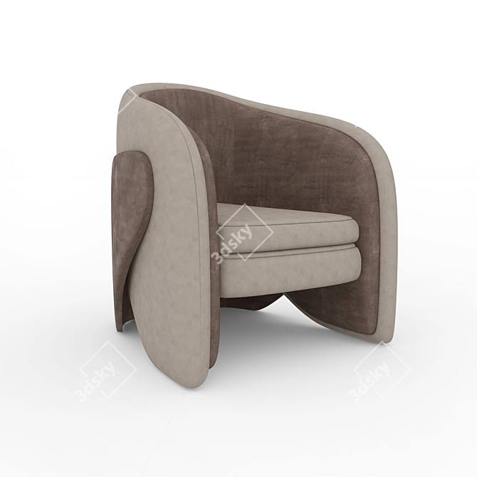 Contemporary Thea Chair [ West Elm ] 3D model image 2