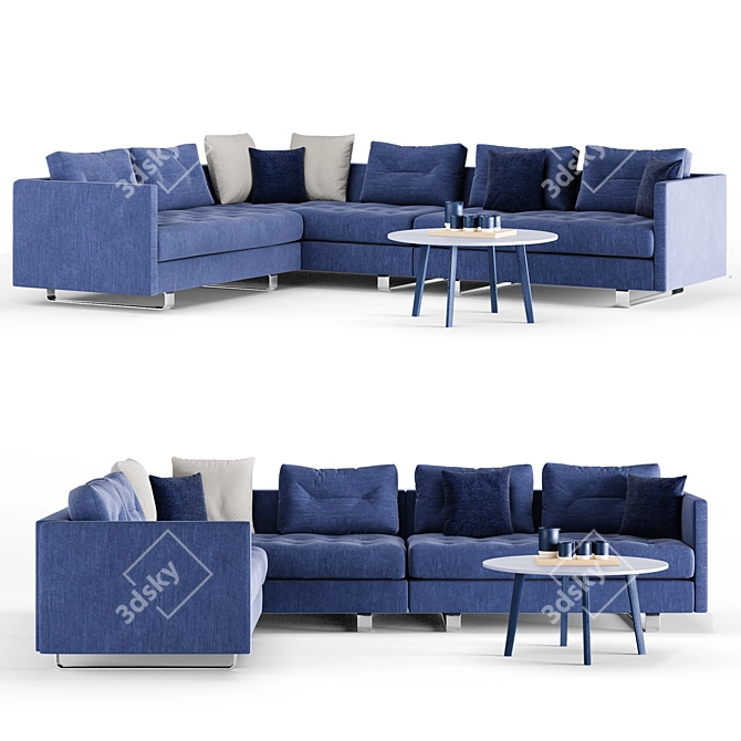 Elegant EJ 320 Spring Sofa Set 3D model image 1