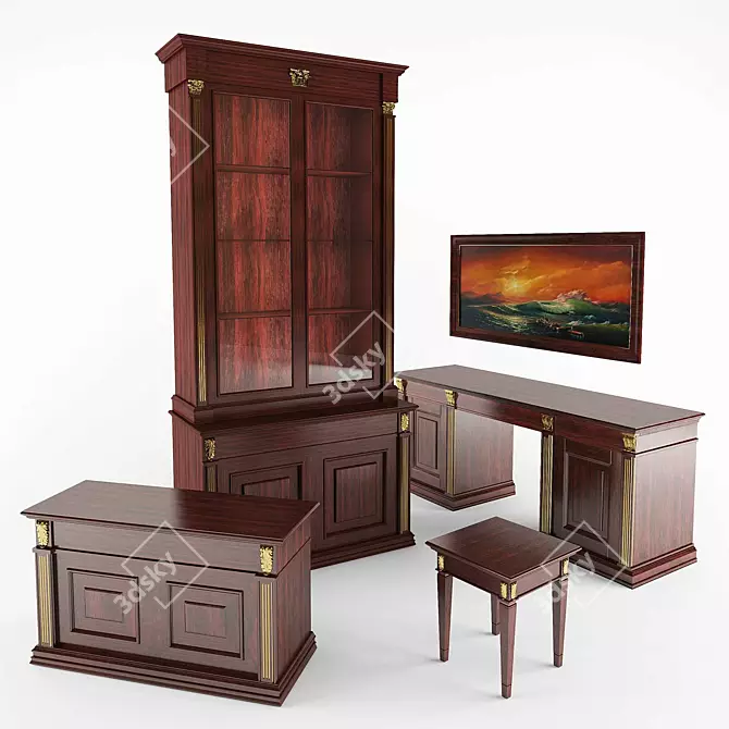 Cabinet Assembly Furniture Set 3D model image 1