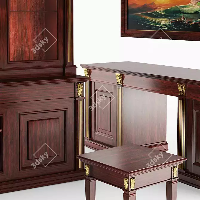 Cabinet Assembly Furniture Set 3D model image 2