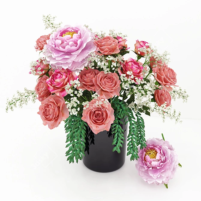 Pretty in Pink Bouquet 3D model image 1