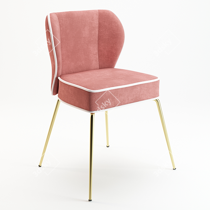 Elegant Velvet Chair 3D model image 3