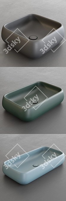 Shui Ceramic Wash Basin by Ceramica Cielo 3D model image 2