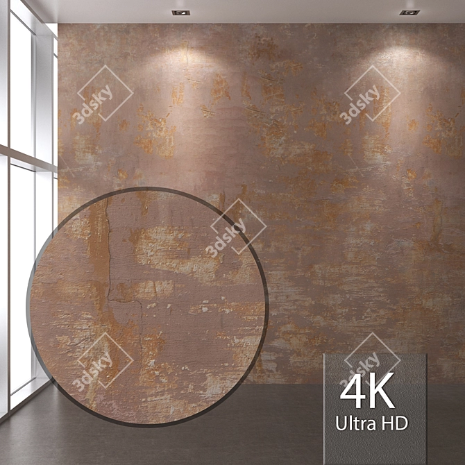 Seamless 4K Decorative Plaster 3D model image 1