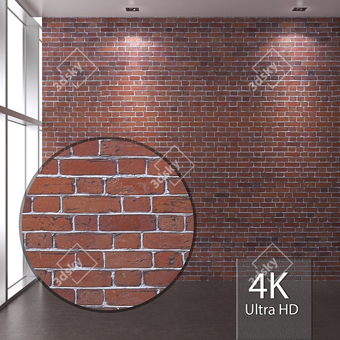 Seamless 4K Brickwork Texture 3D model image 1