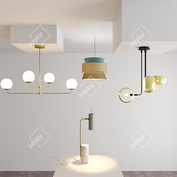  Stylish Lamp Set: LA REDOUTE & AM.PM. 3D model image 3