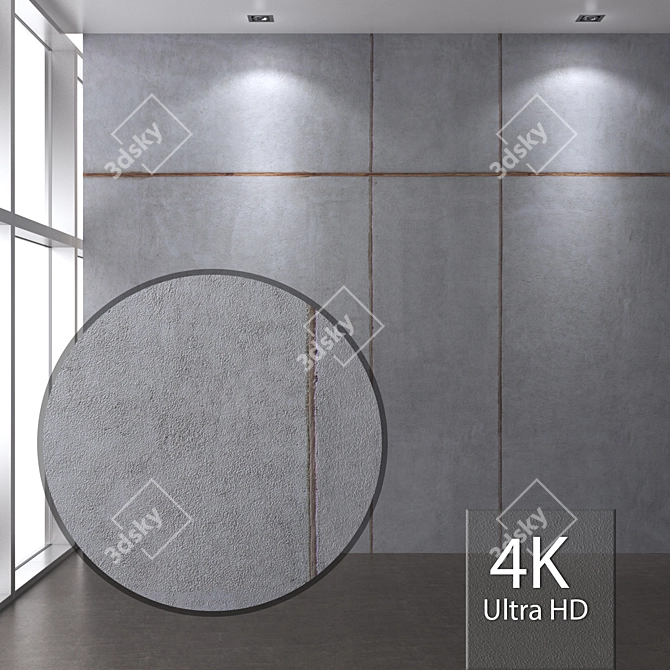 Seamless Concrete Texture 4K 3D model image 1