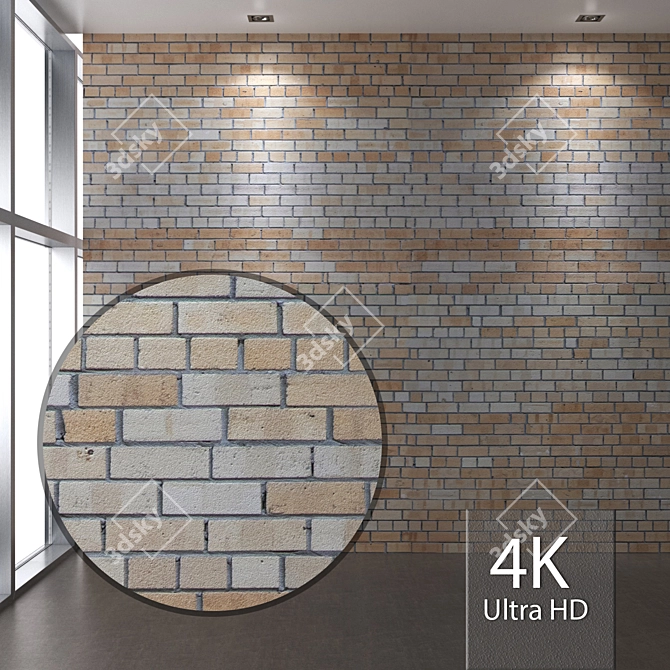 Seamless 4K Brickwork Texture 3D model image 1