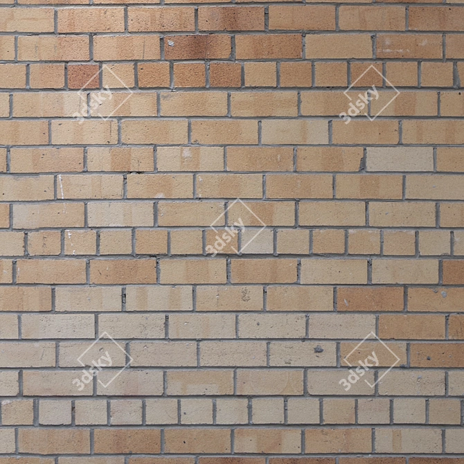 Seamless Yellow Brickwork Texture 3D model image 3