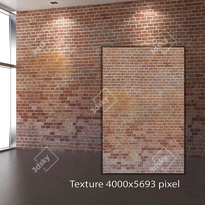 Seamless Brick Texture 4K 3D model image 2