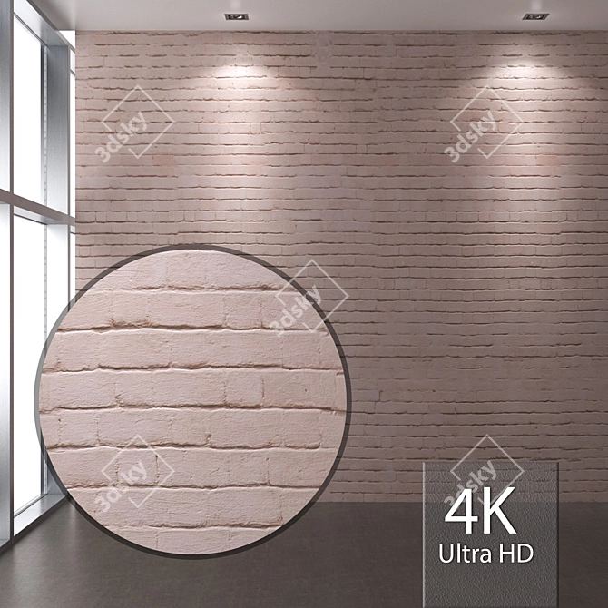 Seamless 4K Brick Texture 3D model image 1