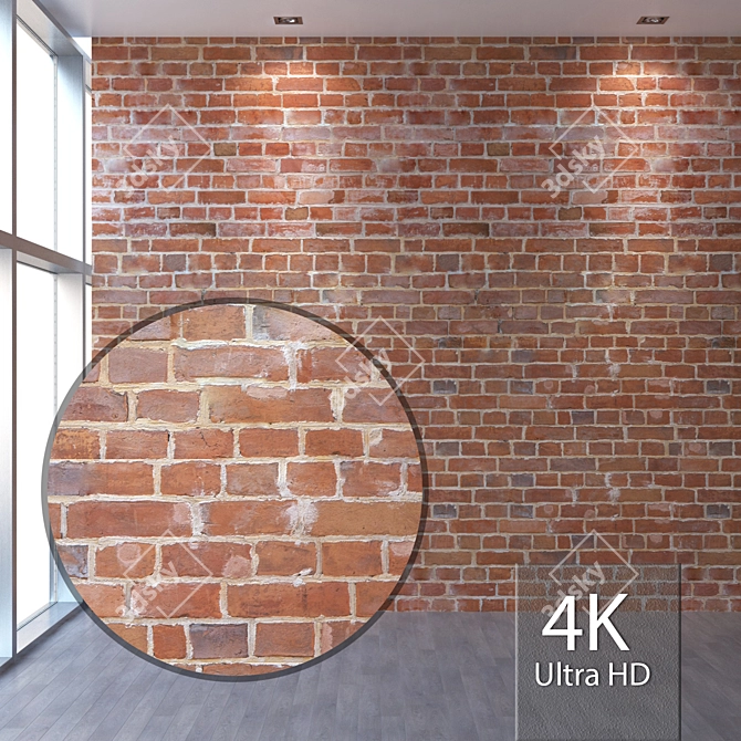 Seamless Brick Texture, 4K 3D model image 1