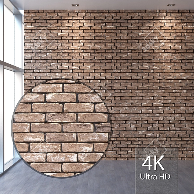 Seamless 4K Bricklaying Texture 3D model image 1