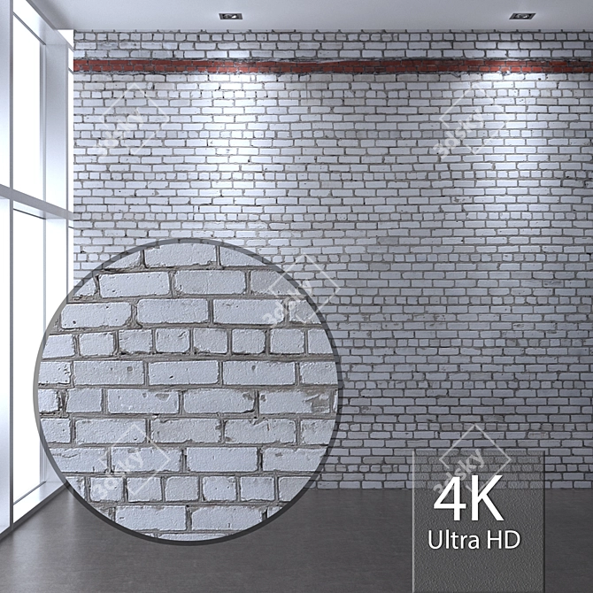 Seamless Brickwork Texture 3D model image 1