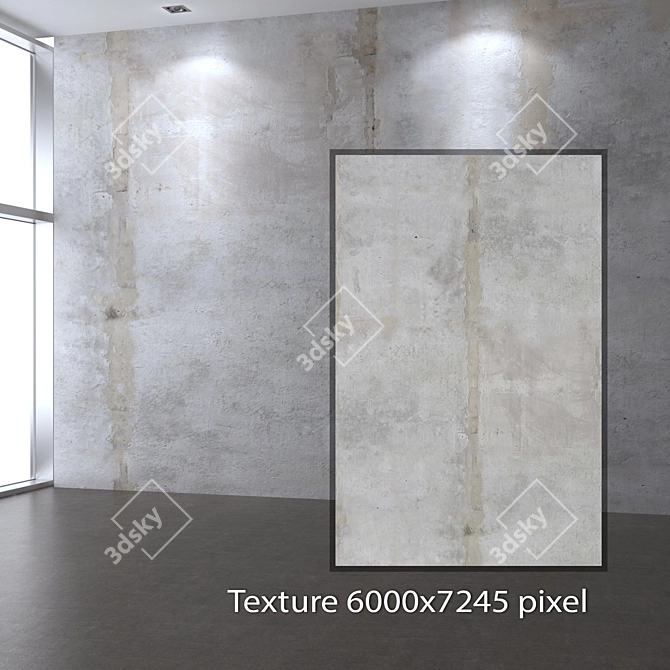 Seamless Concrete Wall Texture 3D model image 2