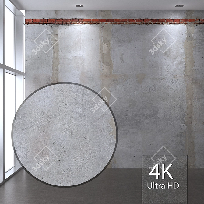 Seamless Concrete Texture 4K 3D model image 1