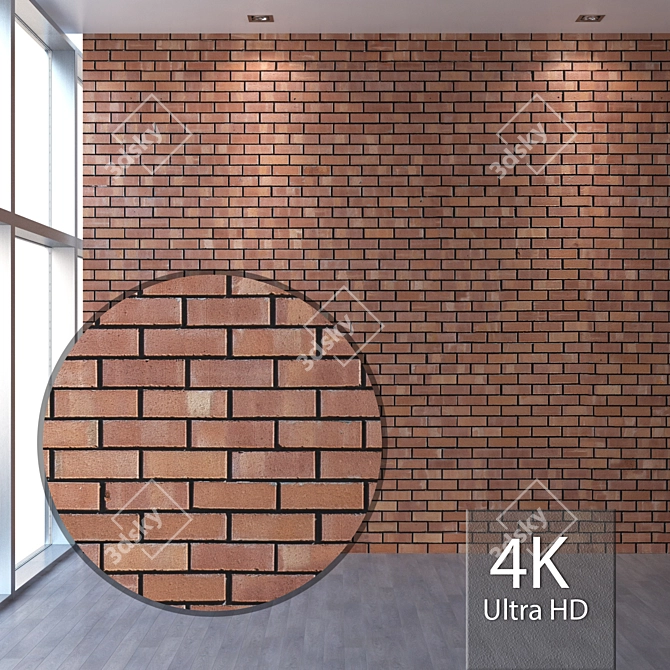 Seamless 4K Brick Texture 3D model image 1