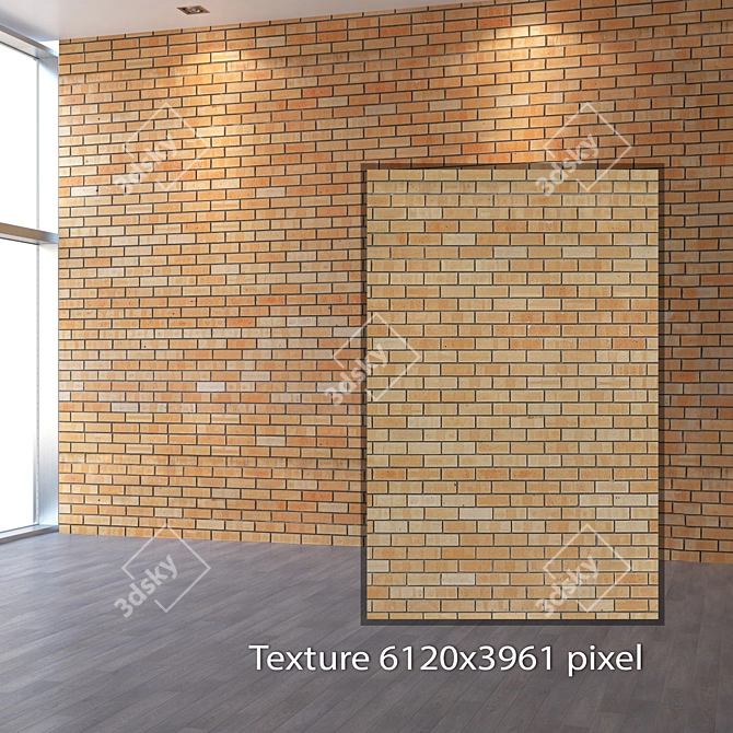 Seamless 4K Yellow Brickwork 3D model image 2
