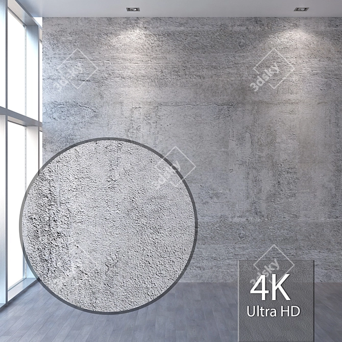 Seamless Concrete Wall Texture 3D model image 1