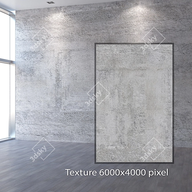 Seamless Concrete Wall Texture 3D model image 2