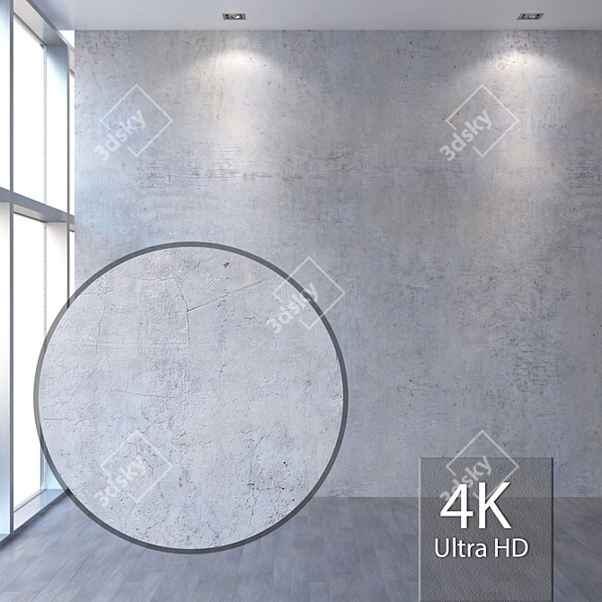 Seamless Concrete Wall Texture 3D model image 1