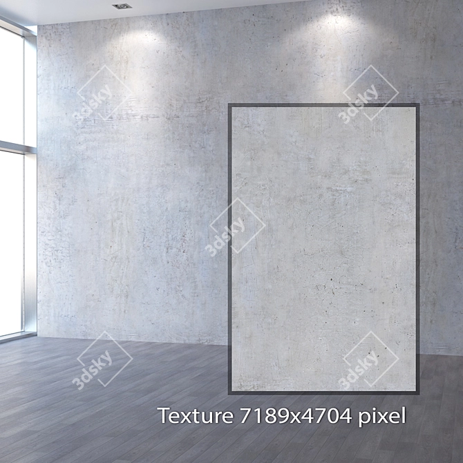 Seamless Concrete Wall Texture 3D model image 2